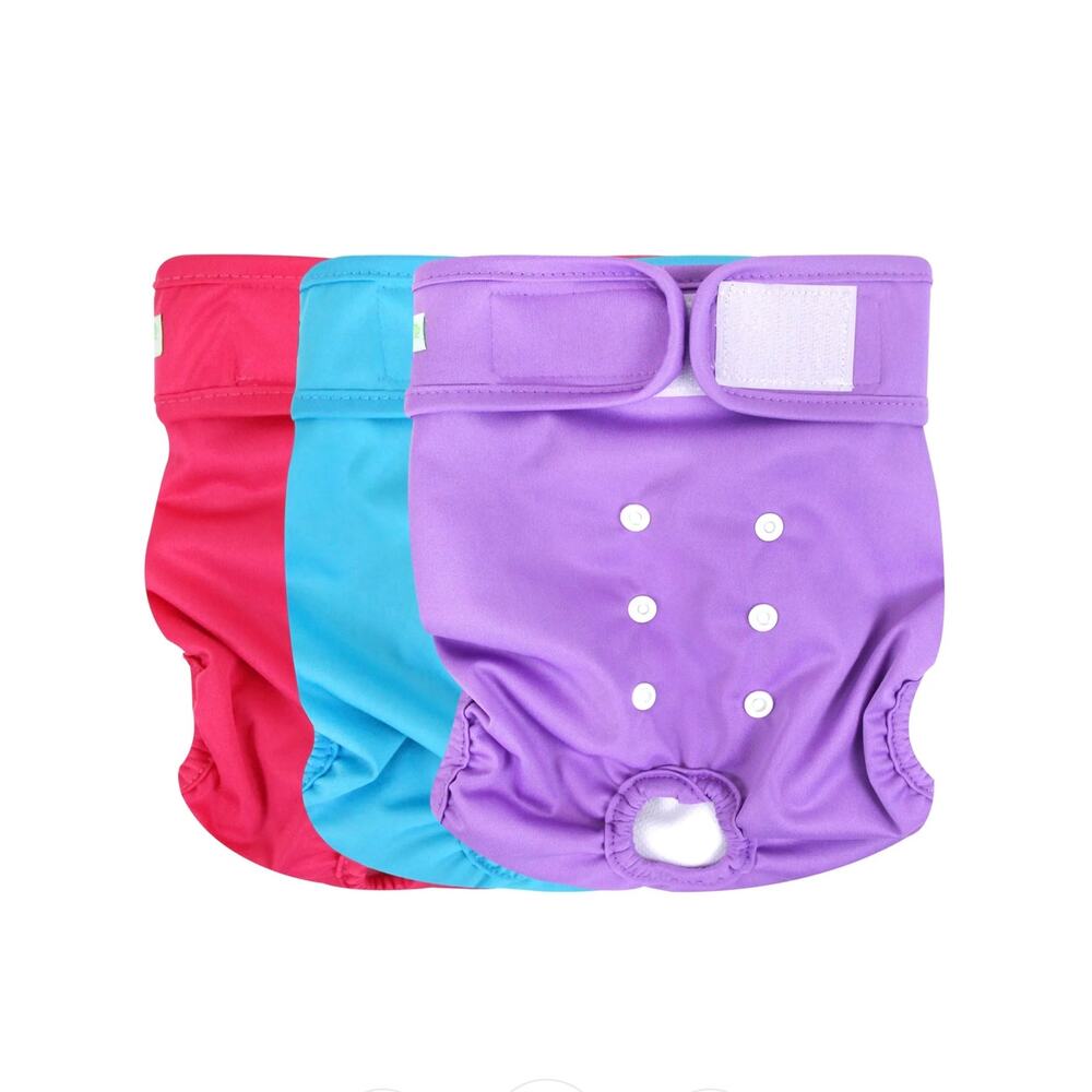 WeGreeco Reusable Washable Dog Diapers Female (3 Pack) - Medium